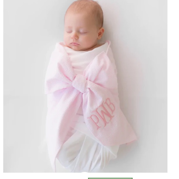 Mud Pie Baby Girl Bow Swaddle - Picture 5 of 5